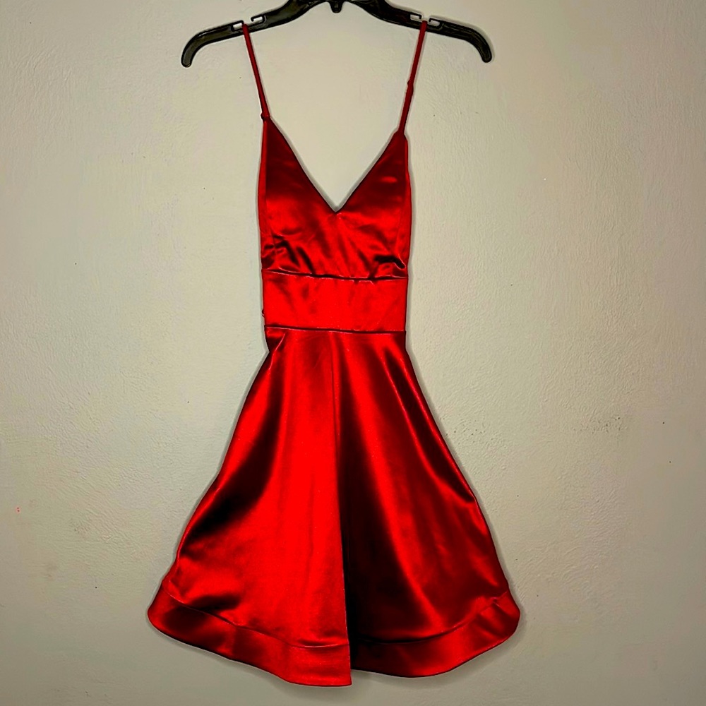 Read, knee-high homecoming, silk red dress